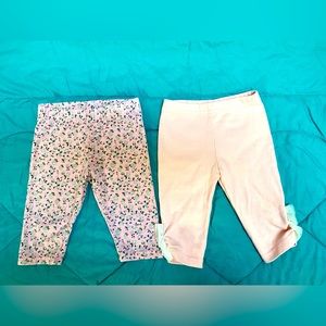 Nicole Miller & Un-named, Infant's 12M Capri leggings (2 pairs) pink & floral